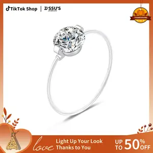 【#001 Invisible Ring】Zissu 1–2CT VVS Moissanite  Enhanced Nylon Thread, 925 Sterling Silver, Timeless Suspended Design, Perfect Gift for Girlfriend, Wife, Mom, or Best Friend