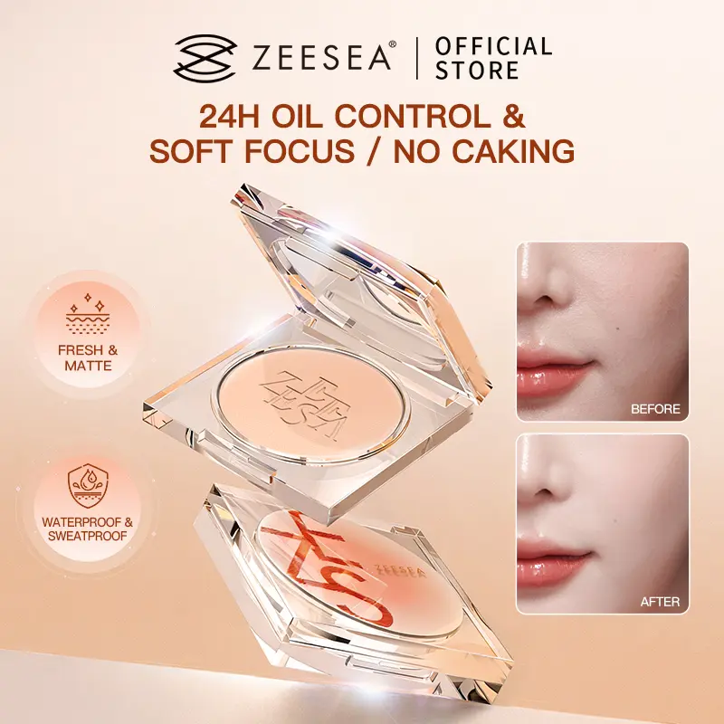 ZEESEA 24H Oil Control & Soft Focus Powder - Fresh Matte, Waterproof, Sweatproof, No Caking, Official Store