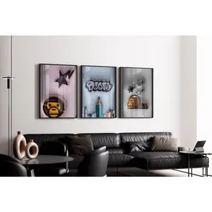 Hypebeast set of 3 Brand Poster, Modern Wall Art - Hypebeast Wall Art, Trendy Wall Art, Luxury Fashion Art