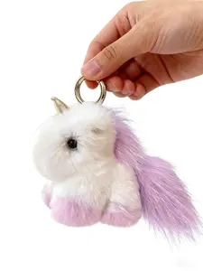 Adorable Plush Unicorn Keychain, Fuzzy Keychain, Ideal Gift for Female Friends, Creative Car Keychain, Perfect for Couples, Bag Charm, Surprise Gift, Keychain Bag Pendant, Keychain for Bags