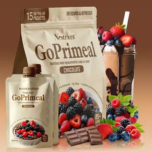 Nestrient GoPrimeal Plant-Based Protein Drink Mix - Chocolate & Vanilla Flavors, 25g Protein, 15 Sachets