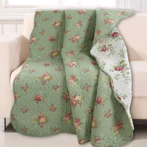 Floral Quilted Throw   Reversible  Season Throw (Blossom)