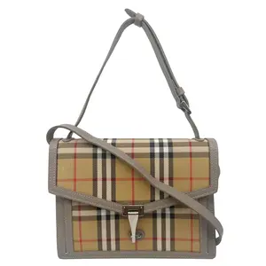 Pre-owned BURBERRY Canvas Crossbody Bags Macken Small Vintage Check Crossbody Bag Beige