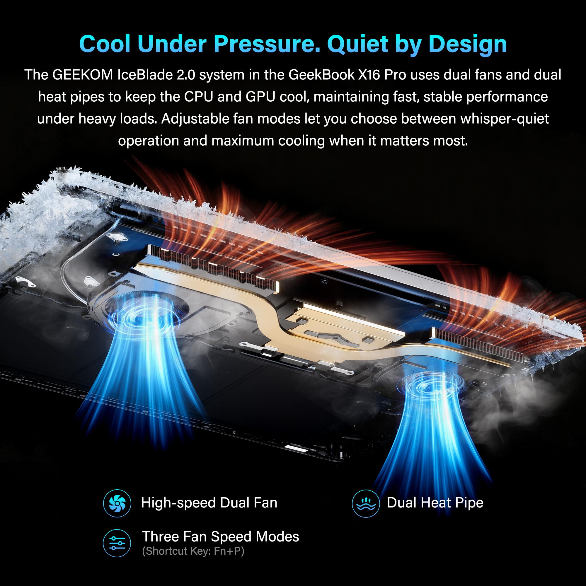 GEEKOM GeekBook X16 Pro 16" Laptop - Intel Ultra CPU, 32GBRAM, 1TB & 2TB SSD, 2.8K OLED, AI Performance, Lightweight,Extended 2-Year Warranty, Fast charging, Whisper-QuietCooling GEEKOM GeekBook X16 Pro 16" Laptop - Intel Ultra CPU, 32GBRAM, 1TB & 2TB SSD, 2.8K OLED, AI Performance, Lightweight,Extended 2-Year Warranty, Fast charging, Whisper-QuietCooling