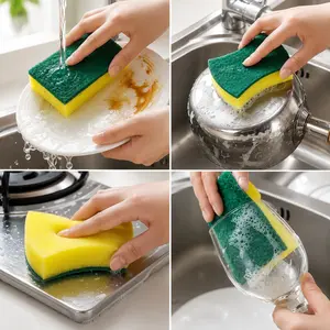 Magic Dual-Sided Heavy Duty Kitchen Cleaning Sponge Brush | Pot & Pan Rust Remover Scrubber