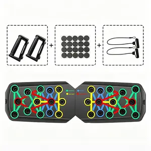 Adjustable Push Up Board With Color Coded Positions Target Specific Muscles Chest Triceps Shoulders Back Anti Slip Base Portable Foldable Home Workout Equipment For Beginner And Advanced Users