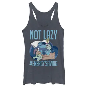 Women's Lilo & Stitch Not Lazy, Saving Energy Racerback Tank Top