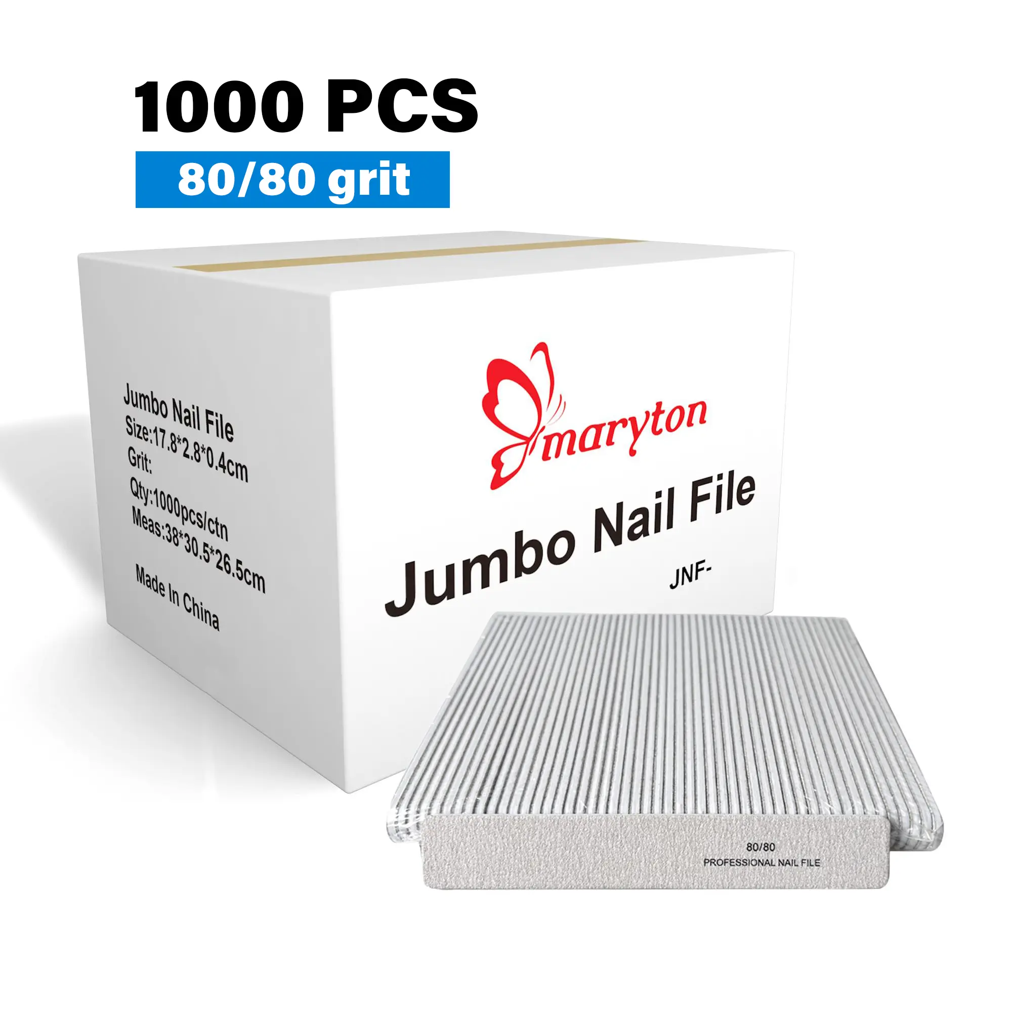 Professional Nail Files 1000 Pcs, Double-Sided 80/80 Grit Jumbo Emery Boards for Salon Use, Reusable Manicure Tools for Acrylic, Gel & Nail Art Design, Bulk Savings For Busy Salons, Acrylic & Gel Nail Services