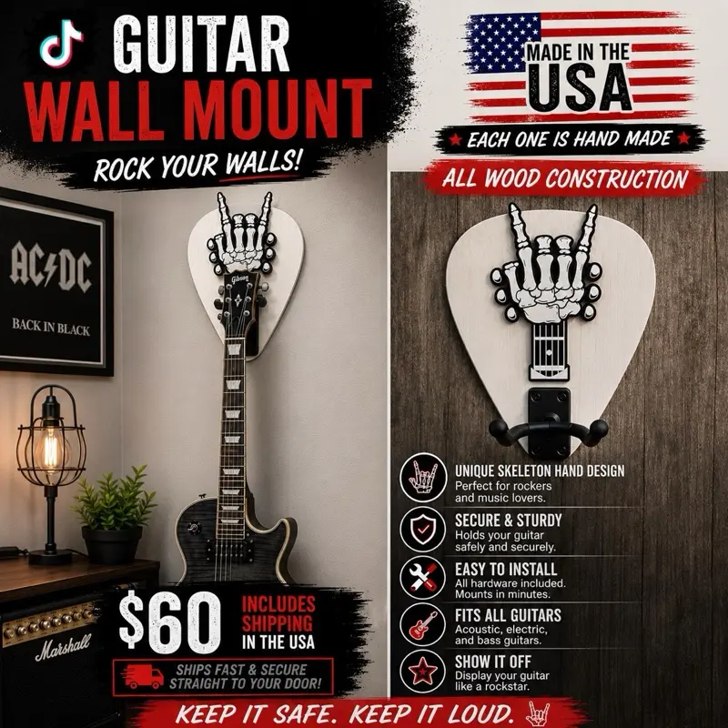 Guitar Wall Hanger - Rock n Roll Fingers