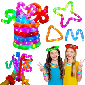 12PCS Light Up Pop Tubes Glow Sticks – Bulk Glow in the Dark Party Favors for Kids, Birthday, Christmas, Fidget Sensory Toys, Pinata Goodie Bag Stuffers