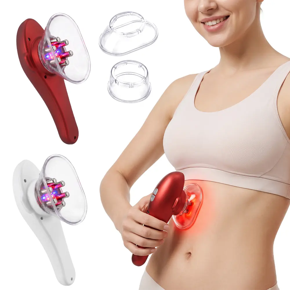 3-in-1 Color Light Cupping Massager, Face and Body Care Device with Heat, Adjustable Suction, EMS Mode and Type-C Charging, Portable Self Care Tool for Home Use
