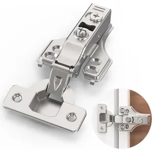 2 Pairs 4 Packs Full Overlay Soft Close Cabinet Hinges, 3/4 Inch Face Frame Soft Close Hinges with Hydraulic Damper, Concealed 3D Adjustable for Frame & Frameless Cabinets