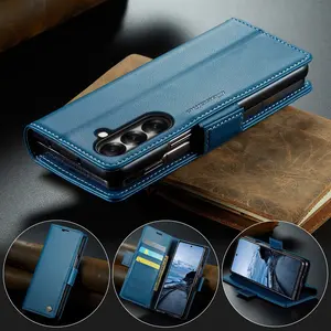 For Samsung Galaxy Z Fold 7/6/5 Case, Rfid Shielded Wallet Cover, Durable Stand Magnetic Closure, Shockproof Phone Protector, Unisex Design