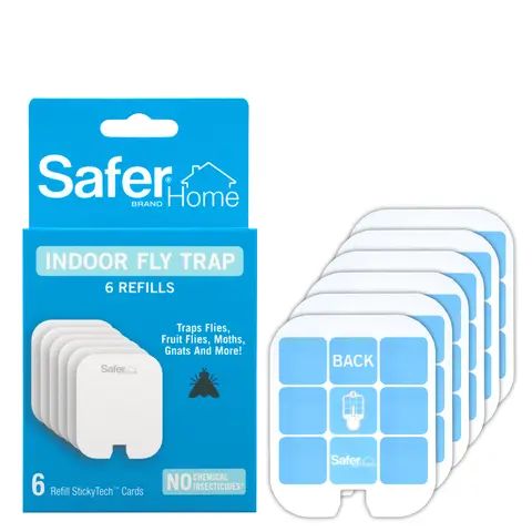 Safer Home SH506 Glue Card 6 Count Refills for SH502 Indoor Fly Trap, Official StickyTech Insect-Repelling Deet-Free Fly Control Multi-Insect Sticky Trap Refill Pack, Insect-Repelling Multi-Insect
