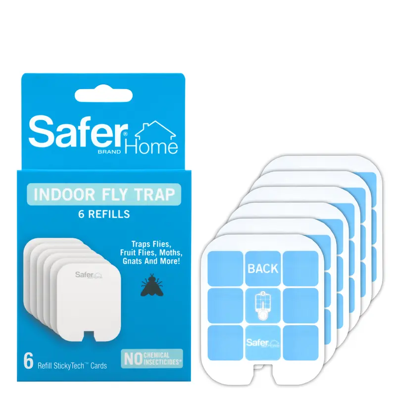 Safer Home SH506 Glue Card 6 Count Refills for SH502 Indoor Fly Trap, Official StickyTech Insect-Repelling Deet-Free Fly Control Multi-Insect Sticky Trap Refill Pack, Insect-Repelling Multi-Insect