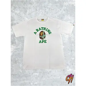 BAPE Christmas College White/Green T-Shirt Size Medium