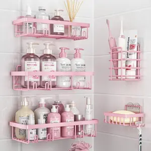 2026 Pink Bathroom Storage Set | No Drilling Shower Caddy & Kitchen Shelving | Rust-Proof Waterproof Large Capacity | Minimalist Bedroom & Living Room Decor | Must-Have Home Essentials for 2026#Mother's Day