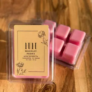 H|H Moonlit Peony 2.5oz 71g Scented Wax Cubes for Home Fragrance Hand Poured in Sarasota,FL