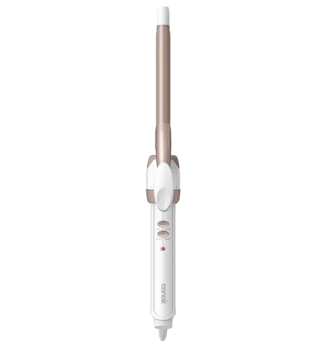 Conair Double Ceramic Curling Iron - 0.5-in Width, White/Rose Gold, Smooth, Adjustable, Lightweight, Durable | For Fine to Thick Hair Tight Ringlets, 30 Heat Settings, Built-In Heat Protection, Auto-Off