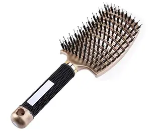 Detangling Brush for Women, Vented Boar Bristle Hair Brush, Fast Drying, Pain-Free Detangling, Curved Oversized Head, 5-in-1 Styling Massage Hairbrush for Long Thick Thin Curly Tangled Hair