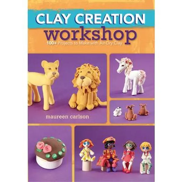 Used Art Crafting Book - Clay Creation Workshop: 100+ Air-Dry Clay Projects by Maureen Carlson (Soft Cover, 1.15 lbs, Dust Cover Included) - English