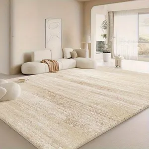 Cashmere-like cream-style living room carpet, large circular lounge carpet, bedroom decorative fluffy and soft carpet, beige textured bedside plush carpet, home thickened washable floor mat for cloakroom and study