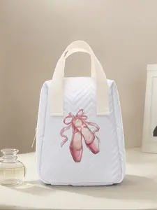 Dance Shoe Pattern Reusable Women's Handbag, Cosmetic Storage Bag with Compartments, Ideal for School, Work, Travel, Business Trips