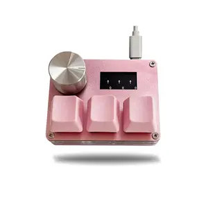 Rapid Trigger Hall Switches Magnetic Pink Switches Keyboard With Knob Screen Copy Paste Shotcut