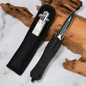 2Pcs Portable Folding Knife Combo with Secure Lock & Non-Slip Handle, High Hardness Stainless Steel Equipped with Pocket Clip for Outdoor Camping Fishing & Daily Use, Great Gift Choice