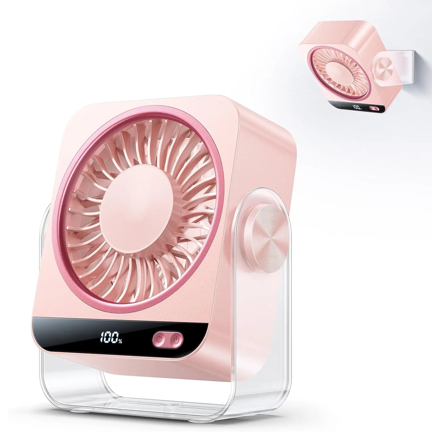 Small Desk Fan, Rechargeable USB Portable Fan, 199 Speeds with 4000mAh 13-Hour Battery, Quiet Cooling Fan with 120° Adjustable Tilt for Home Office Desktop Bedroom Camping Travel