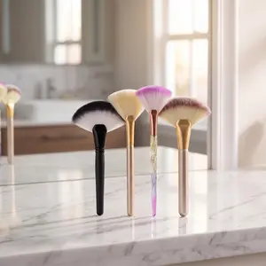 Best Fan Makeup Brush for Highlight & Contour – Soft Professional Face Fan Brush (Ceiling Fan Brush Style Design)
