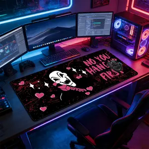 1pc Ghostface "No You Hang Up First" Large Gaming Mouse Pad, Horror Extended Desk Mat,Office Desk Accessories Non-Slip Stitched Edge Computer Mat ,Rubber Base Laptop Keyboard Pad for Home Office & Gamer,Durable and Spill-Resistant,Ideal Gift