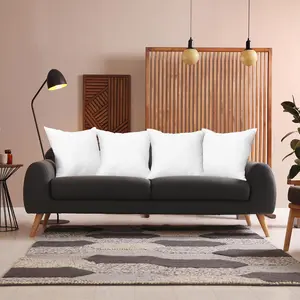 Bedding Throw Pillows (Set of 4, White), 18 x 18 Inches Pillows for Sofa, Bed and Couch Decorative Stuffer Pillow