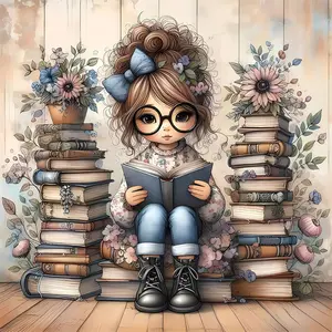 Character Diamond Mosaic Girl Portrait DIY Picture Rhinestones Cartoon Flower Diamond Painting Book Home Decoration Needle Crafts Handicraft Kit