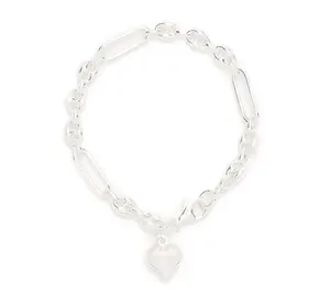 UltraFine 950 Silver Dangle Heart Bracelet