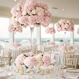 72pcs Hydrangea Artificial Flowers Hydrangea Flowers Artificial Flowers Heads With Stems For Home Wedding Party Decorations