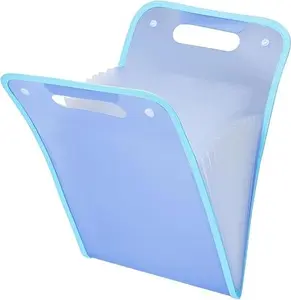 A4 File Folders,Vertical A4 File Organizer with Handle Portable Vertical Expanding Accordion Folder with 13 Pockets, Large Capacity File Organizer Bag A4 Letter Size (Blue)