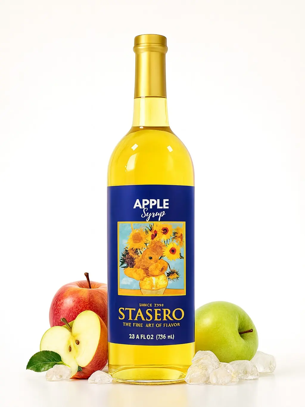 Stasero Apple Syrup 25.4 fl oz Bottle - Concentrate Flavor for Coffee Espresso Teas Italian Sodas Lemonades Shakes Frappes Desserts and More Beverage