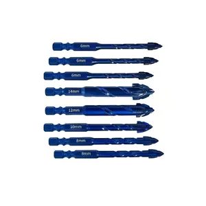 8-Piece Upgraded Serrated Sawtooth Diamond Drill Bit Set, Professional Carbide Tipped Drill Bits for Power Tools, Tiles, Glass, Brick, Ceramic, Plastic, Wood, and Metal