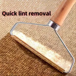 1pc Portable Manual Lint Remover, Double-Sided Fabric Shaver for Sweaters, Coats, and Pet Hair, Durable Wooden Handle for Sofa, Bedroom, Living Room, Car, and Clothes