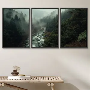 3 Piece Wall Art Forest Mountain Nature Landscape Photography Print Modern Art Decor for Living Room