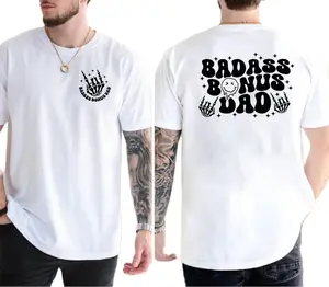 Badass Bonus Dad Shirt 2 Sides, Stepdad T Shirt, Funny Step Dad Gift, Unique Fathers Day Gift, Stepfather Tee, Husband Tee, Short Sleeve Crew Neck Top, Casual Clothing