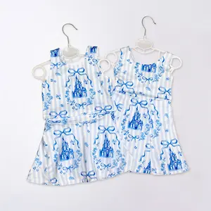 Blue Bow athletic Girls dress