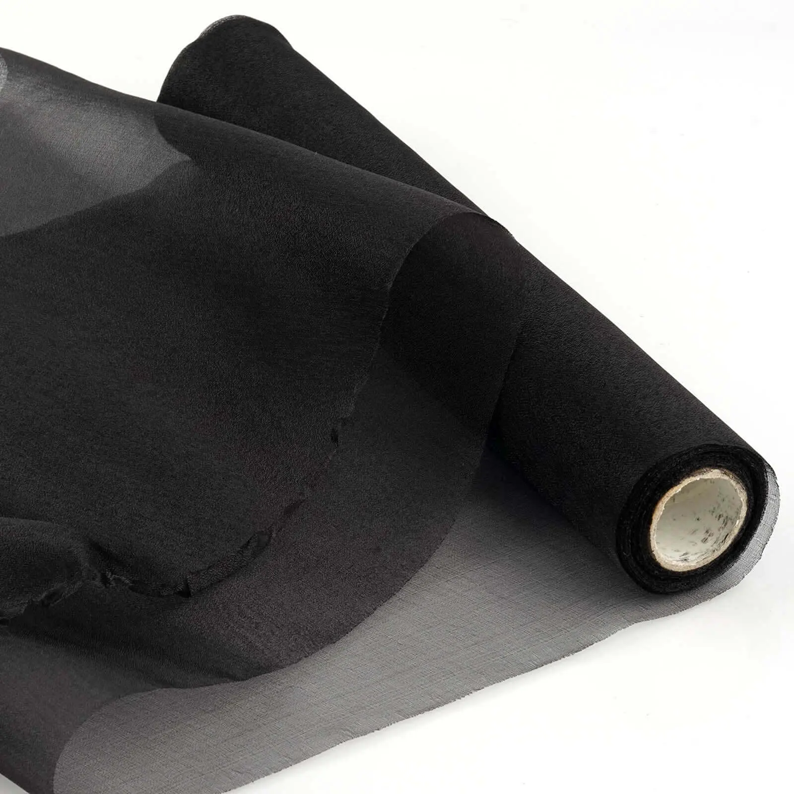 Black Sheer Chiffon Fabric Bolt - 12"x10yd DIY Voile Drapery Fabric for Arch, Decorations, Wrap, Ceiling, Photography Projects