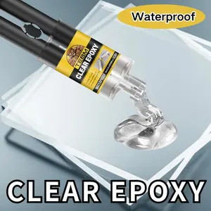 Transparent epoxy resin, waterproof adhesive, Invisible Waterproof Sealant, high viscosity, suitable for metal, plastic, wooden surfaces, refrigerators and DIY repairs, 25 ml + tool