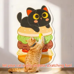 Wall Mounted Cat Scratching Board with Hanging Toy, Durable Felt Vertical Scratcher Pad for Cats, Self-Adhesive, Protects Furniture, Easy Installation, Cat Tree Tower, Personalized Pet Supplies