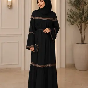 Simple one piece Abaya with matching hijab and belt