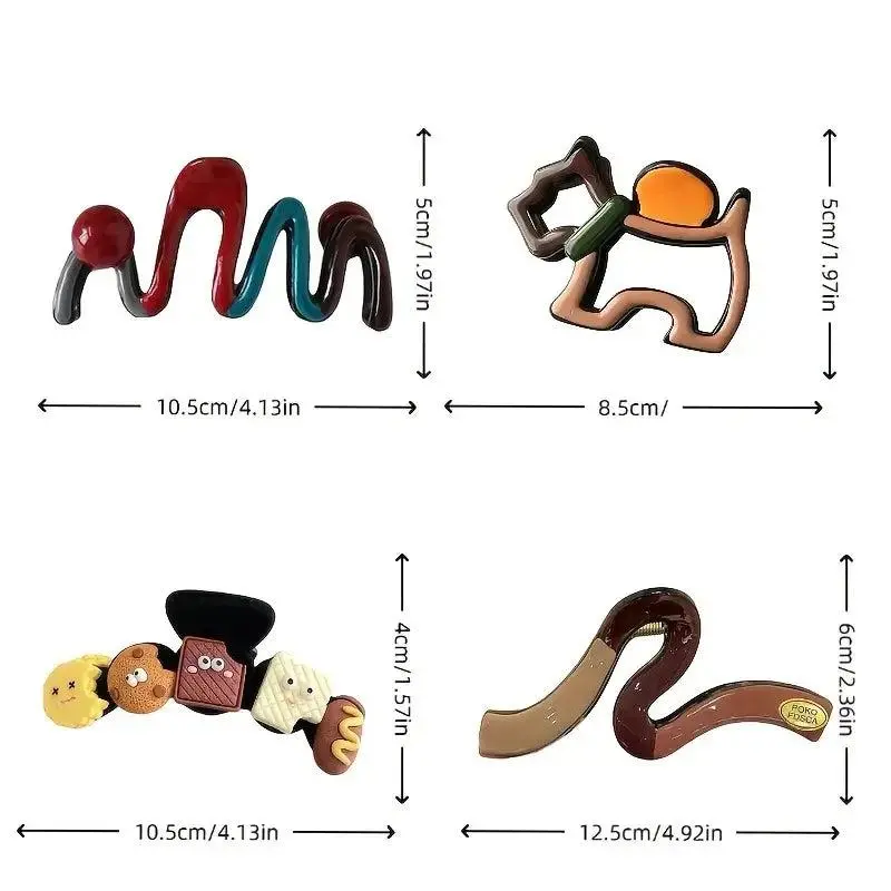 SHIREEN Elegant Wavy Hair Claw Clip Set (4 PCS)