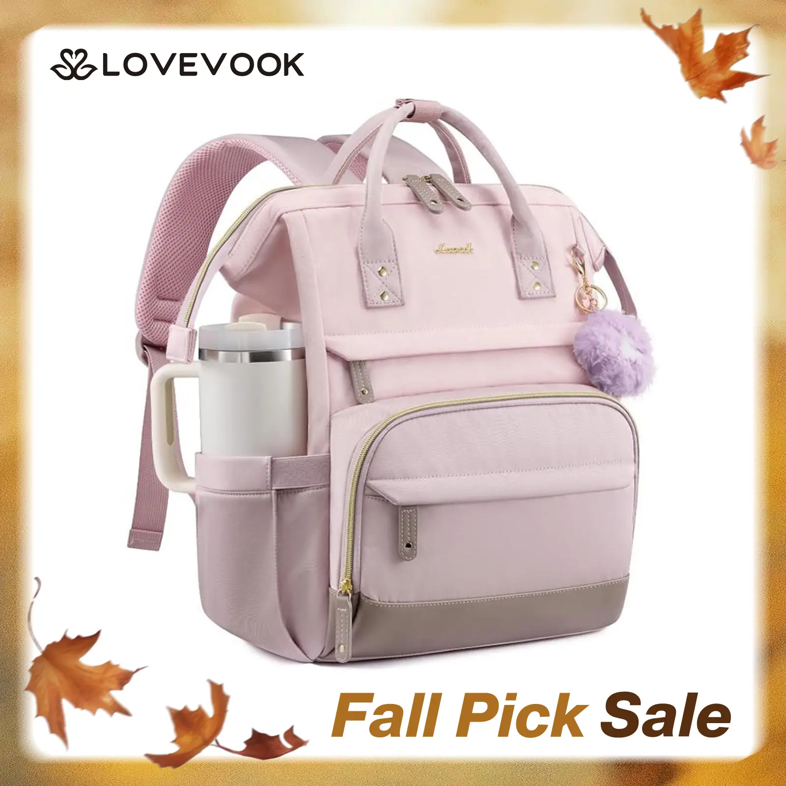 LOVEVOOK Laptop Backpack for Women, 15.6-17.3 Inch Work Business Backpacks Purse With Large Capacity, Waterproof Nurse Bag College Bookbag for School, Waterproof Casual Daypack for Travel TikTokShopBackToSchool