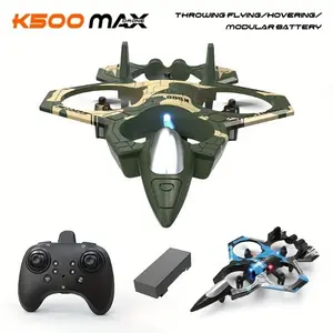 Children’s Fighter Jet Remote Control Toy, RC Drone with 2 Batteries Included, 360° Stunt Flip, Colorful LED Lights, Easy-to-Control Flying Jet, Streamlined Body and Durable Structure, Indoor Outdoor Flight, Perfect Holiday Gift for Kids